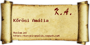 Kőrösi Amália névjegykártya
